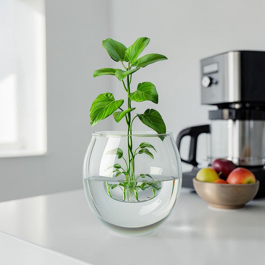 Globasesupply™ Floating Self-Watering Planter - Transparent Double-Layer Minimalist Pot for Modern Greenery