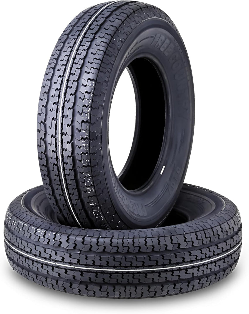set of 4 Heavy Duty Trailer Tires ST205/75R15 205 75 15 10-Ply Load Range E Steel Belted Radial w/Scuff Guard