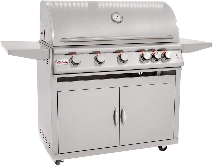 Blaze Freestanding Grill with Lights (BLZ-5LTE2-LP-BLZ-5-CART), 40-inch, Propane Gas