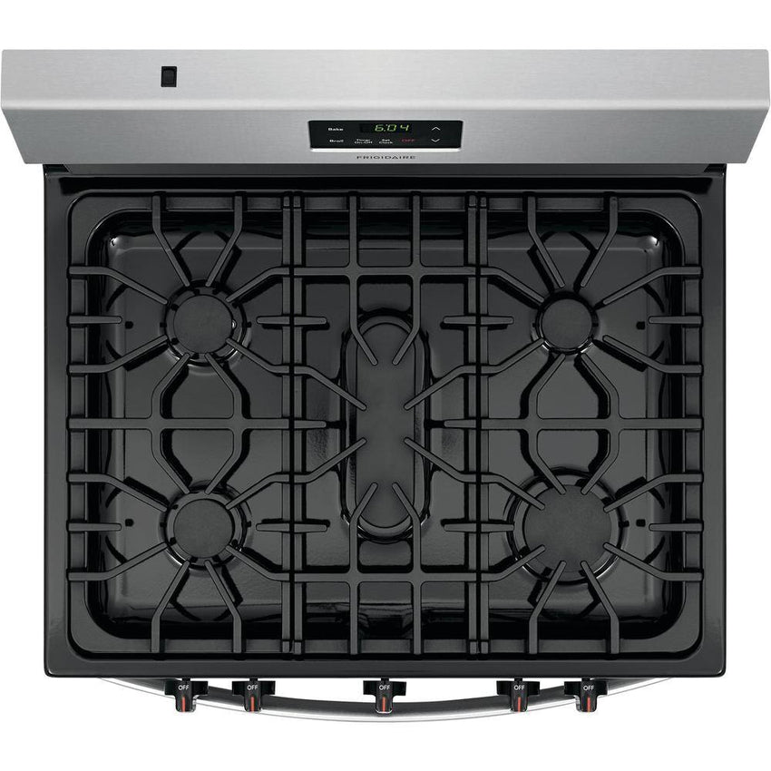 Frigidaire 30 in. 5 Burner Freestanding Gas Range in Stainless Steel FCRG3052AS