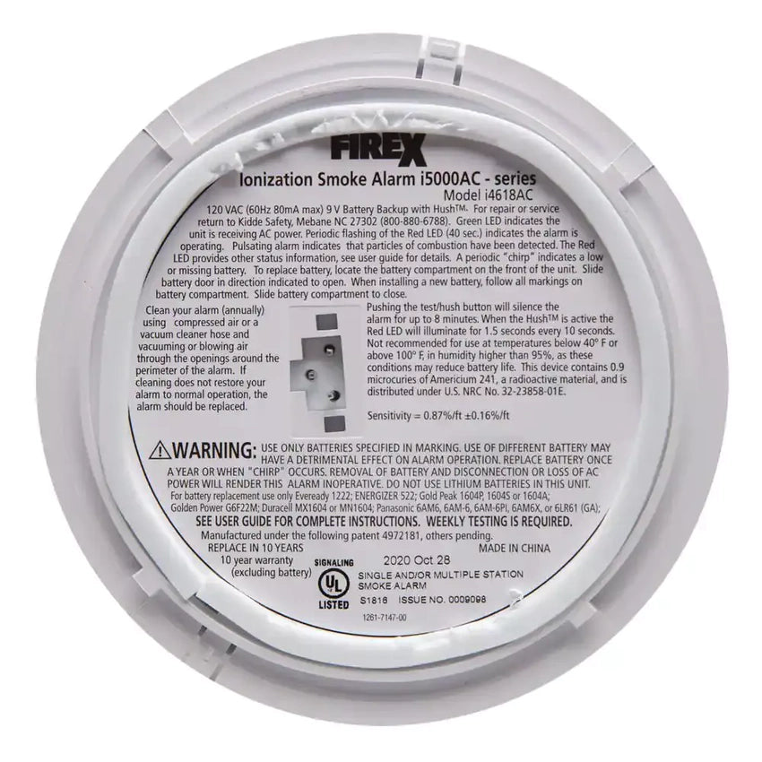 Firex 4 Pack Hardwired Smoke Detector with Ionization Sensor