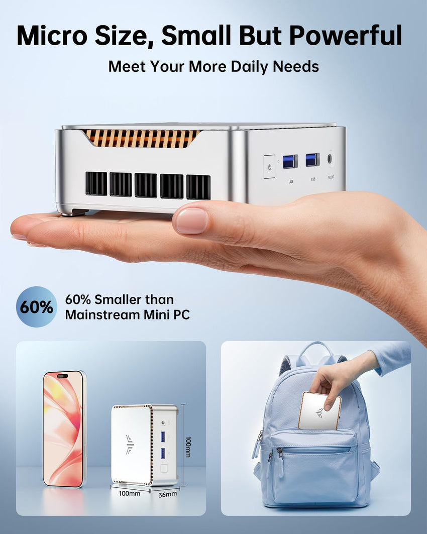 KAMRUI GK3Plus Mini PC, 16GB RAM 512GB M.2 SSD Mini Computers