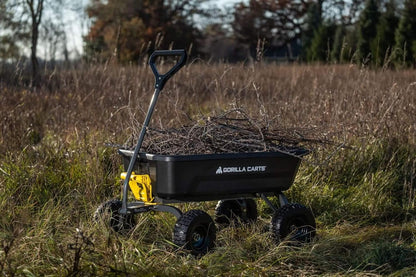 7GCG-NF Heavy-Duty Poly Dump Garden Cart with No-Flat Tires, 7 Cubic Feet, 1200-Pound Capacity, Black, Amazon Exclusive