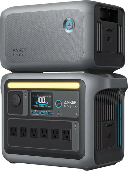 Portable Power Station, 1800W (2400W Peak) Solar Generator, 58 Minutes to Fully Charge, 1056wh LiFePO4 Battery,
