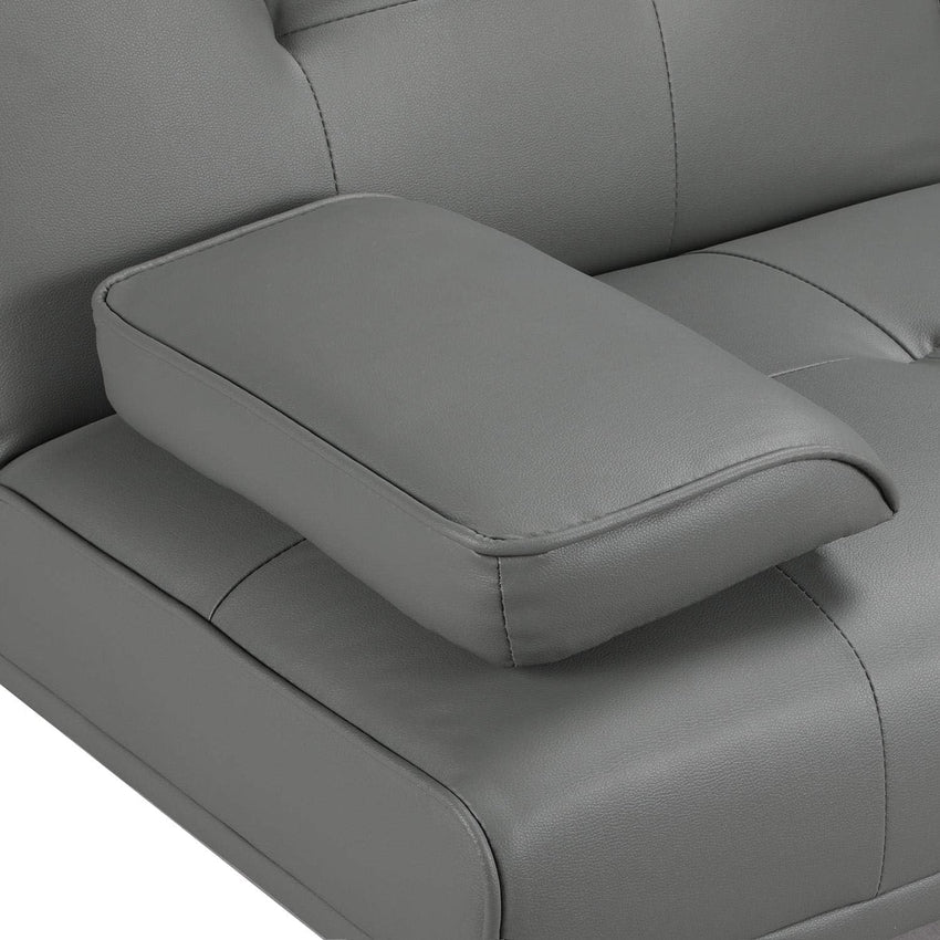 Yaheetech Convertible Sofa Bed Adjustable Couch Sleeper Modern Faux Leather Home Recliner Reversible Loveseat Folding Daybed Guest Bed, Removable Armrests, Cup Holders, 3 Angles, 772lb Capacity, Black