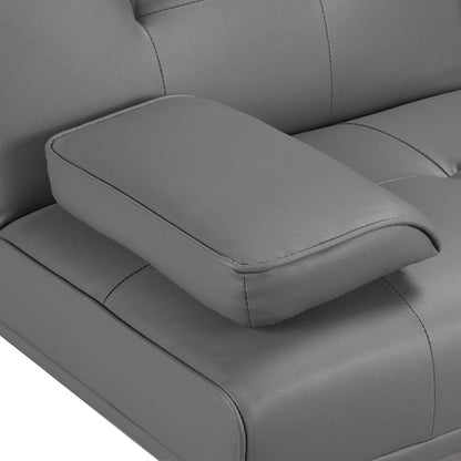 Yaheetech Convertible Sofa Bed Adjustable Couch Sleeper Modern Faux Leather Home Recliner Reversible Loveseat Folding Daybed Guest Bed, Removable Armrests, Cup Holders, 3 Angles, 772lb Capacity, Black