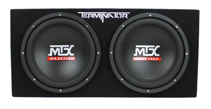 MTX 12" Dual Loaded Car Subwoofer w/Sub Box, Amplifier, & QPower Wiring Kit