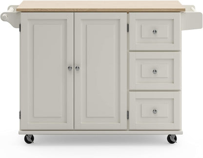 Homestyles Dolly Madison Mobile Kitchen Island Cart, Drop Leaf Breakfast Bar