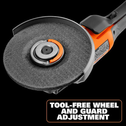 RIDGID 18V Brushless Cordless 4-1/2 in. Paddle Switch Angle Grinder with (2) 4.0 Ah Batteries, Charger, and Bag R86047B-AC93044SBN