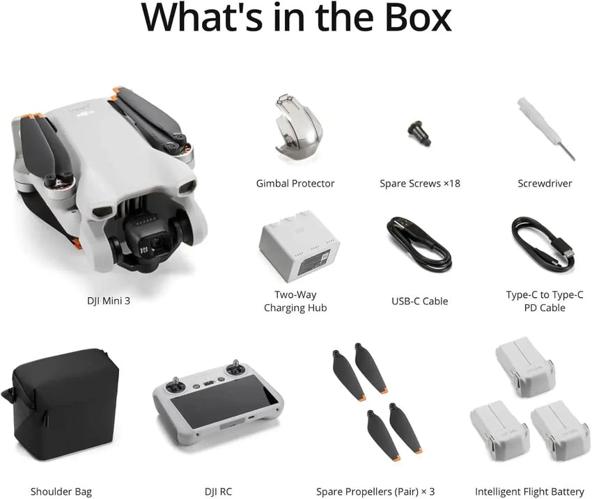 DJI Mini 3, Drones with Camera for Adults 4K, 38-min Flight Time, up to 32800ft (10km) Video Transmission, True Vertical Shooting, GPS Auto Return Integrated, Mini Drone with Camera for Beginners