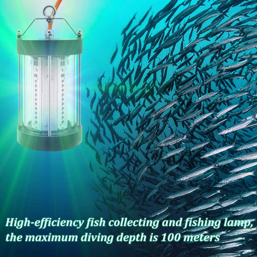 NS 500W LED Underwater Fishing Light 35,000 Lumen Night Fish Attracting Light IP68 Waterproof AC110V