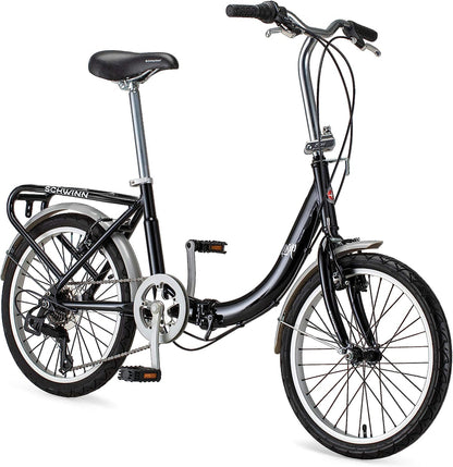 Schwinn Loop Adult Folding Bike for Men and Women, 20-inch Wheels, 7-Speed Drivetrain